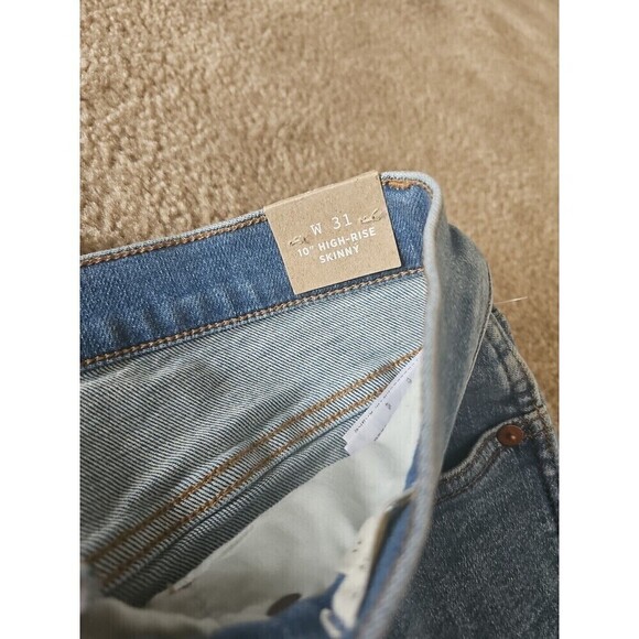 Madewell 10" High-Rise Skinny Jeans Button-Front TENCEL Denim Size 31 NEW $135 - Picture 4 of 9